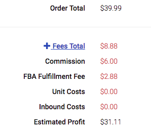 Zonmaster Showing Amazon Fees On Orders